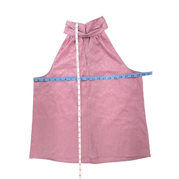 Worthington Women Pink Sleeveless Halter Neck Top Subtle Pattern Size Medium New - Picture 8 of 8